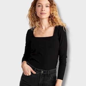 Old Navy Luxe Crop Rib-Knit Shirred Top